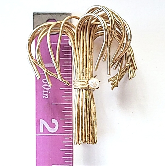 VINTAGE WIRE BROOCH with GENUINE PEARL - WHEAT SHEAF? - Picture 6 of 7